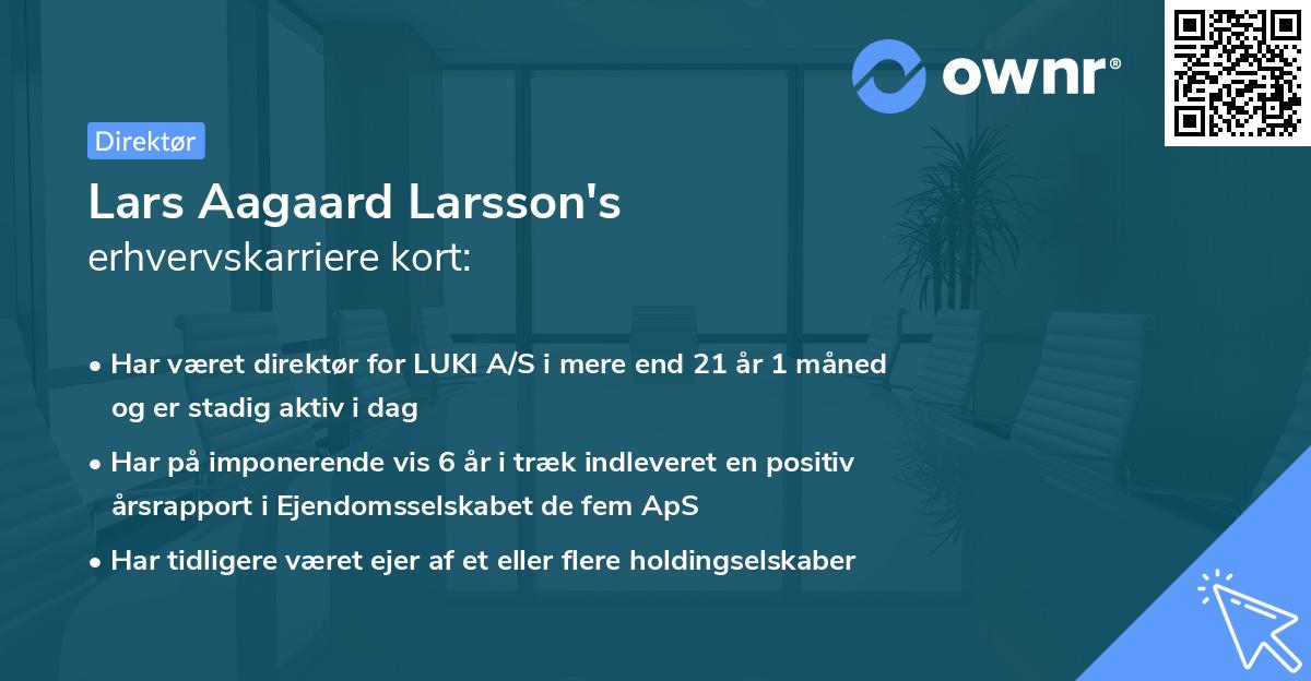 Lars Aagaard Larsson's erhvervskarriere kort