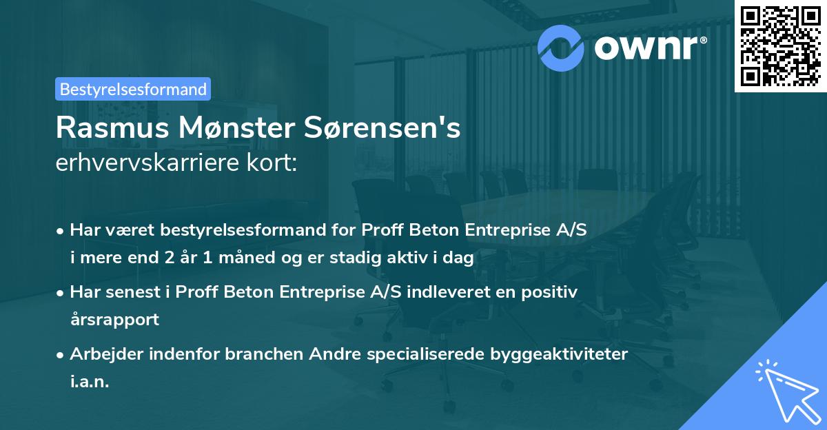 Rasmus Mønster Sørensen's erhvervskarriere kort