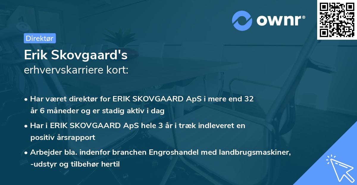 Erik Skovgaard's erhvervskarriere kort