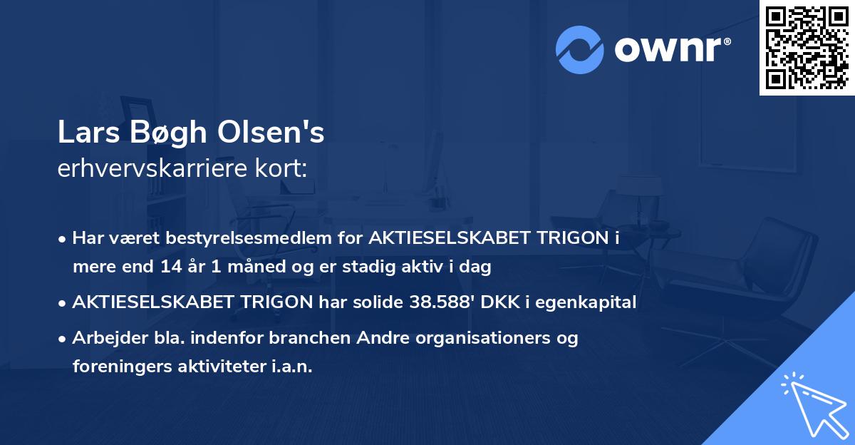 Lars Bøgh Olsen's erhvervskarriere kort