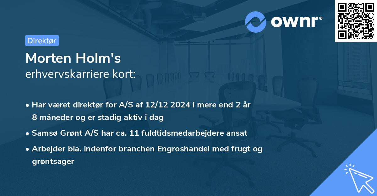 Morten Holm's erhvervskarriere kort