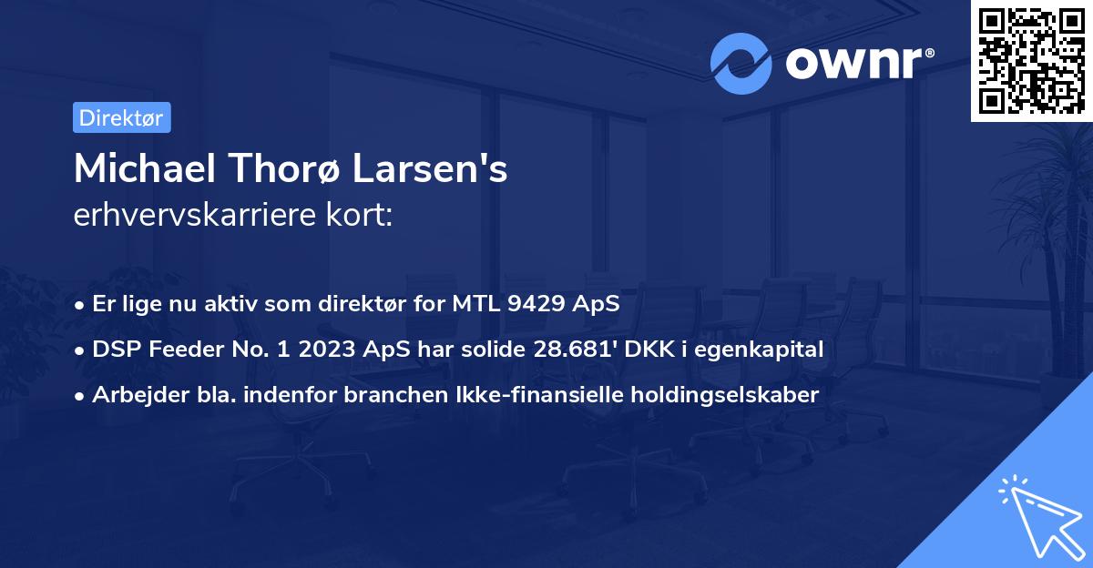 Michael Thorø Larsen's erhvervskarriere kort