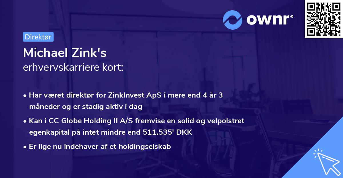 Michael Zink's erhvervskarriere kort