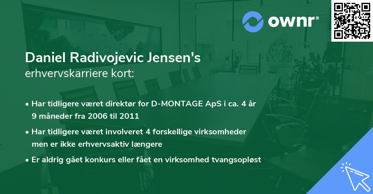 Daniel Radivojevic Jensen's erhvervskarriere kort