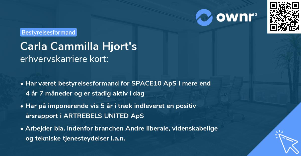 Carla Cammilla Hjort's erhvervskarriere kort