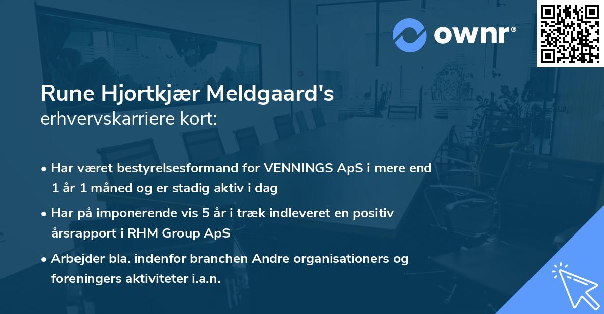 Rune Hjortkjær Meldgaard's erhvervskarriere kort