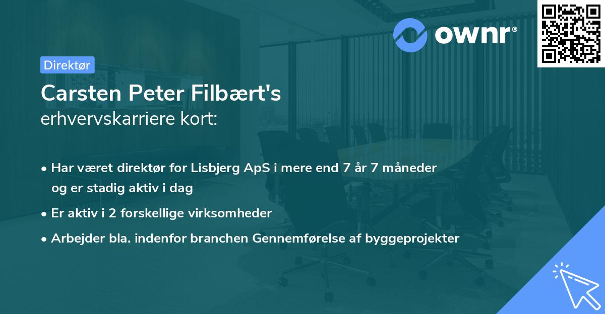 Carsten Peter Filbært's erhvervskarriere kort