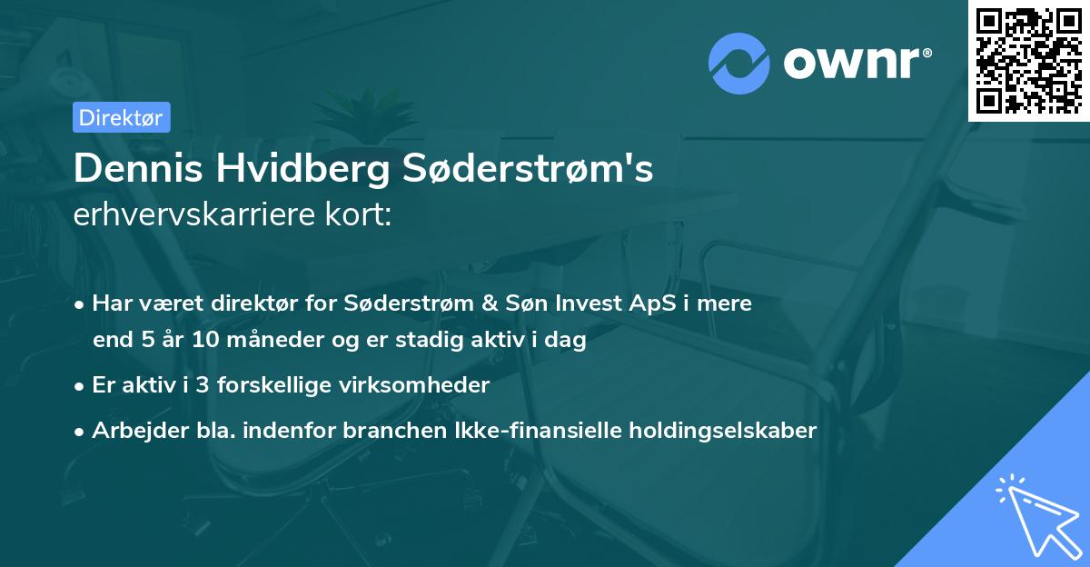 Dennis Hvidberg Søderstrøm's erhvervskarriere kort