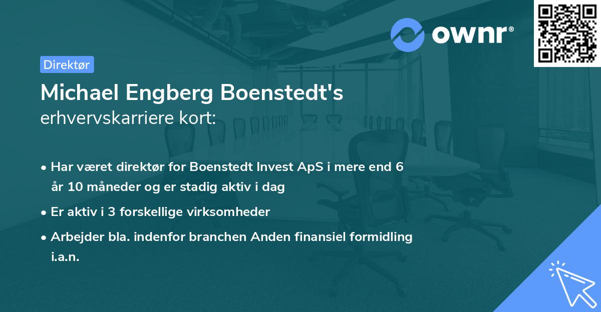 Michael Engberg Boenstedt's erhvervskarriere kort