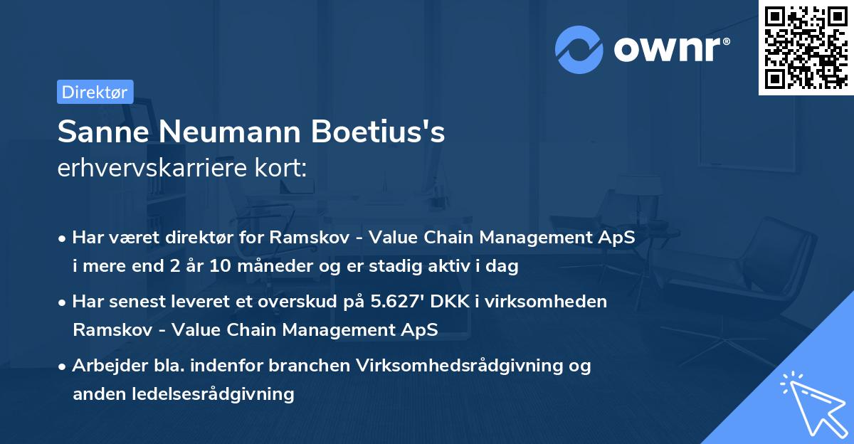 Sanne Neumann Boetius's erhvervskarriere kort