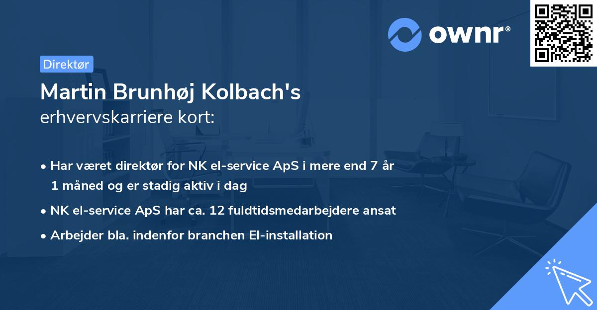 Martin Brunhøj Kolbach's erhvervskarriere kort