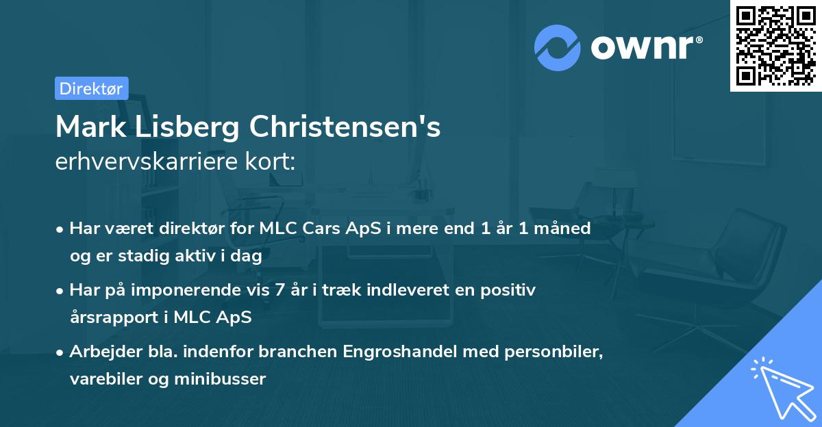 Mark Lisberg Christensen's erhvervskarriere kort