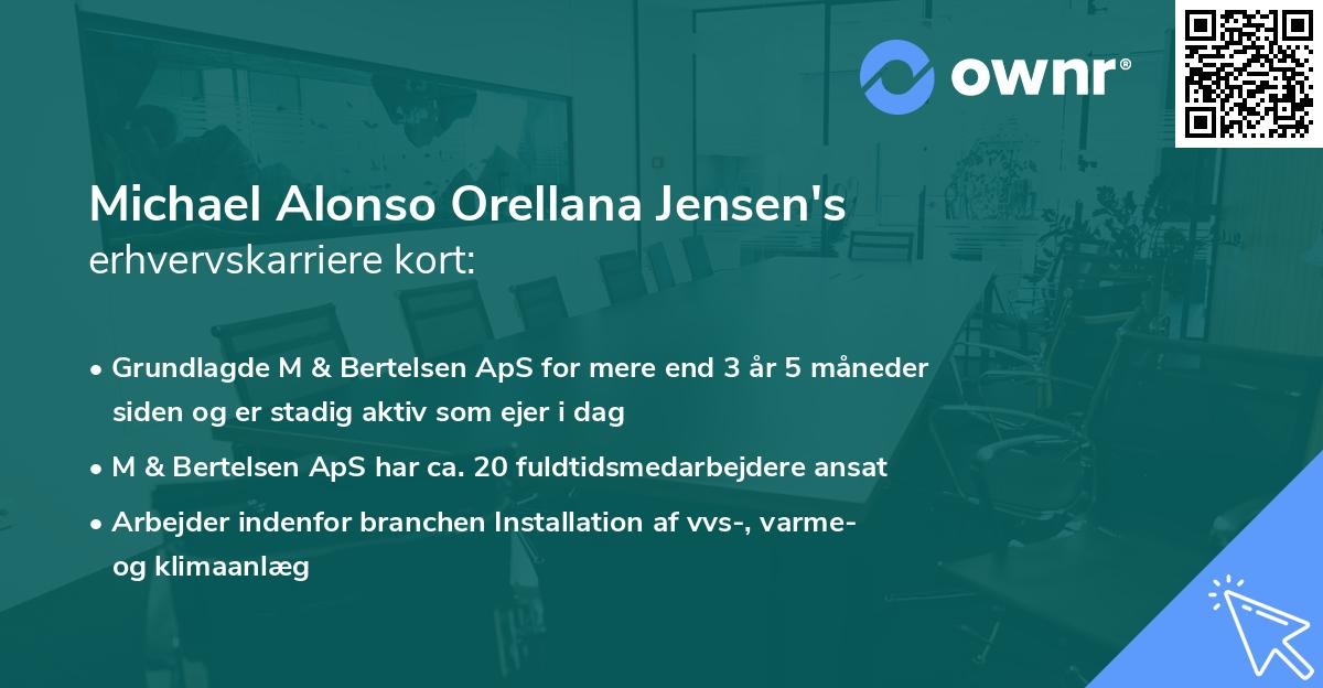 Michael Alonso Orellana Jensen's erhvervskarriere kort