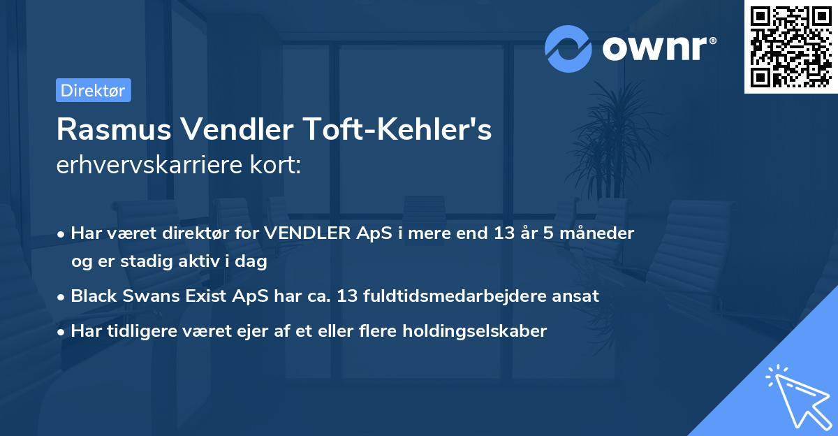 Rasmus Vendler Toft-Kehler's erhvervskarriere kort