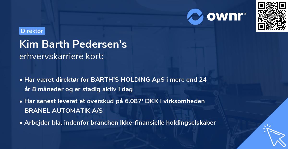 Kim Barth Pedersen's erhvervskarriere kort