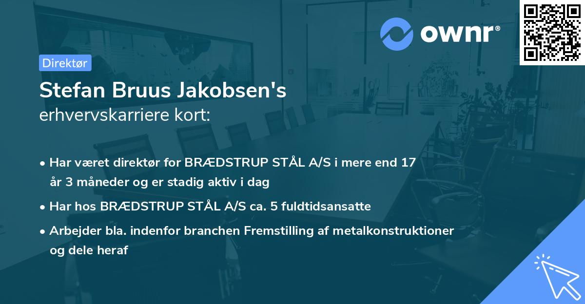 Stefan Bruus Jakobsen's erhvervskarriere kort