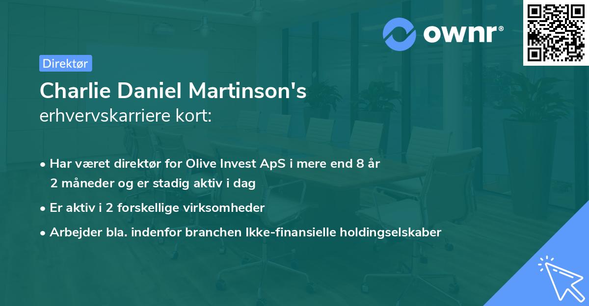 Charlie Daniel Martinson's erhvervskarriere kort