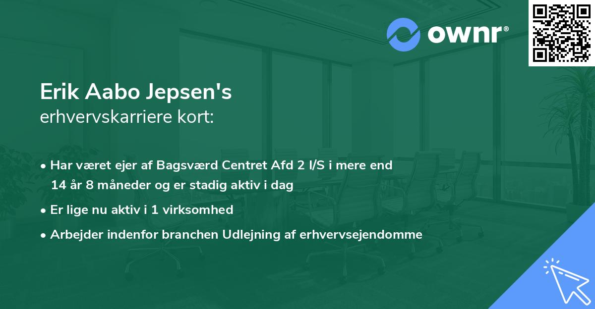 Erik Aabo Jepsen's erhvervskarriere kort