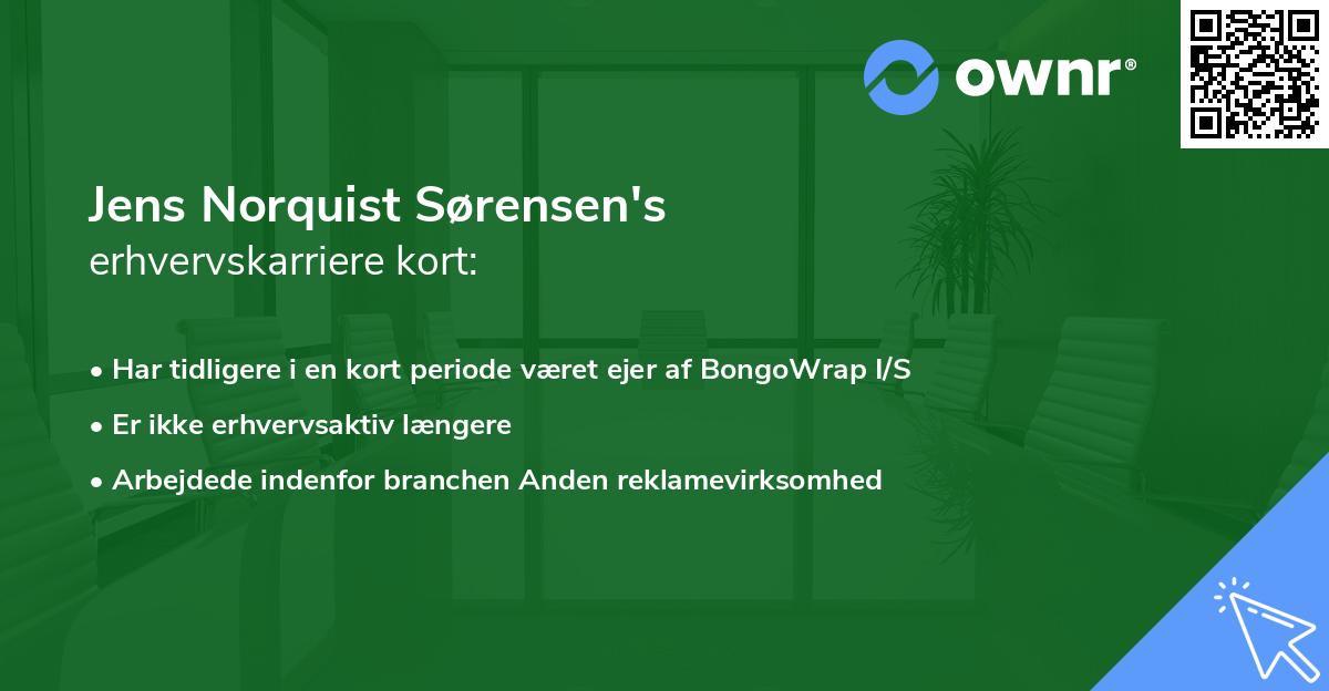 Jens Norquist Sørensen's erhvervskarriere kort