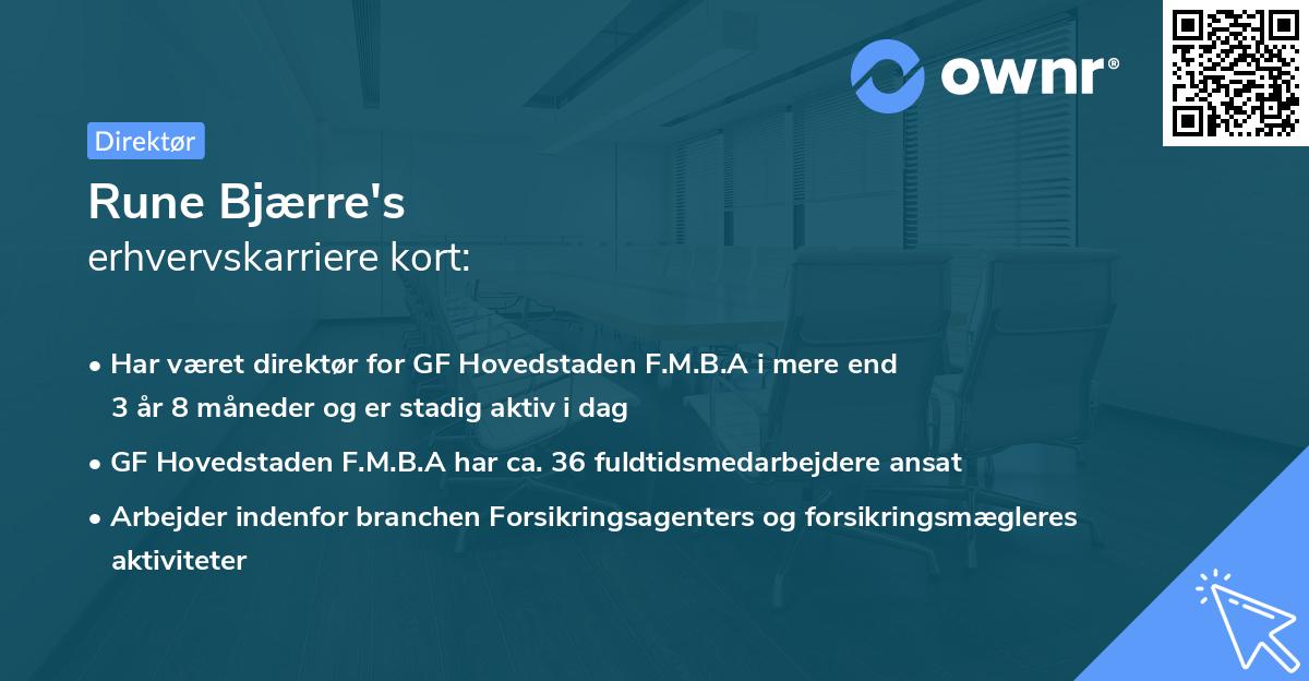 Rune Bjærre's erhvervskarriere kort