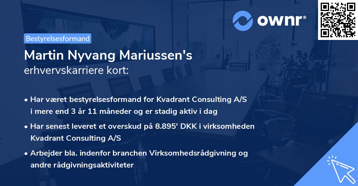 Martin Nyvang Mariussen's erhvervskarriere kort