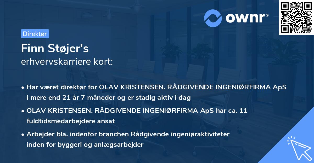Finn Støjer's erhvervskarriere kort