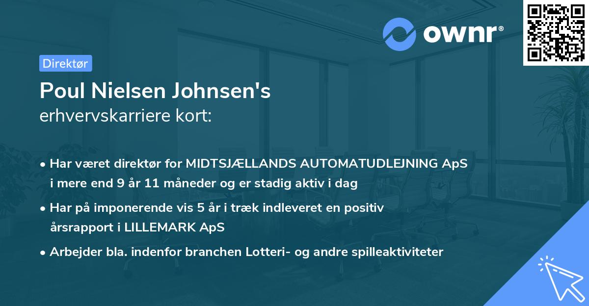 Poul Nielsen Johnsen's erhvervskarriere kort