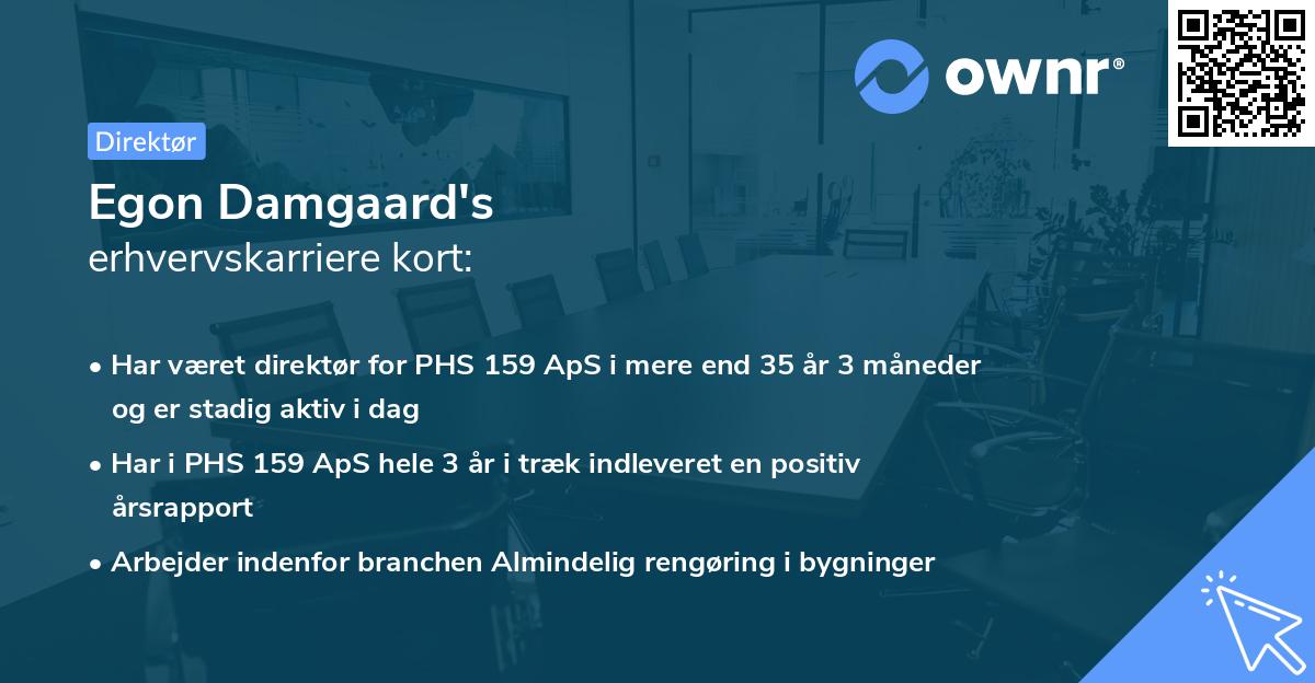 Egon Damgaard's erhvervskarriere kort