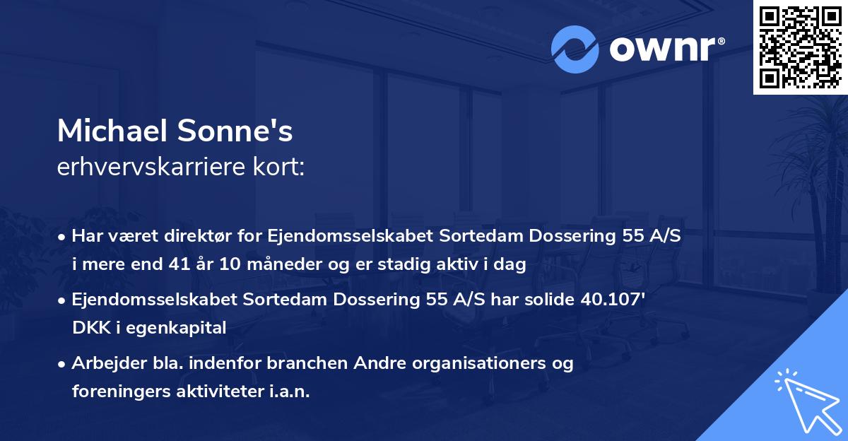 Michael Sonne's erhvervskarriere kort