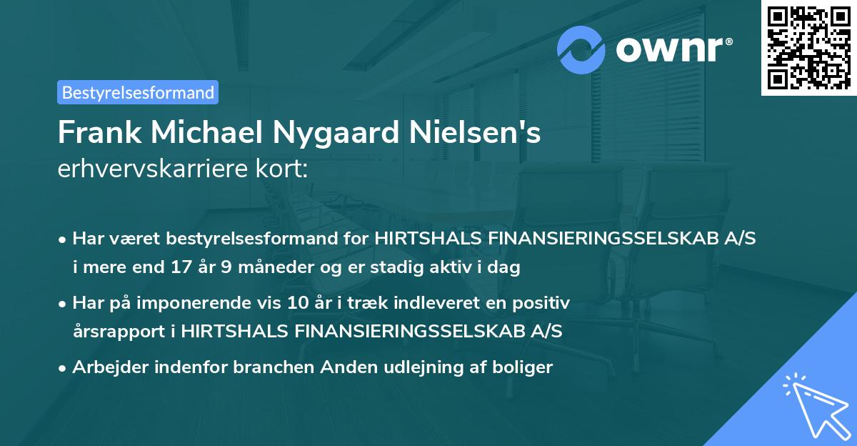 Frank Michael Nygaard Nielsen's erhvervskarriere kort