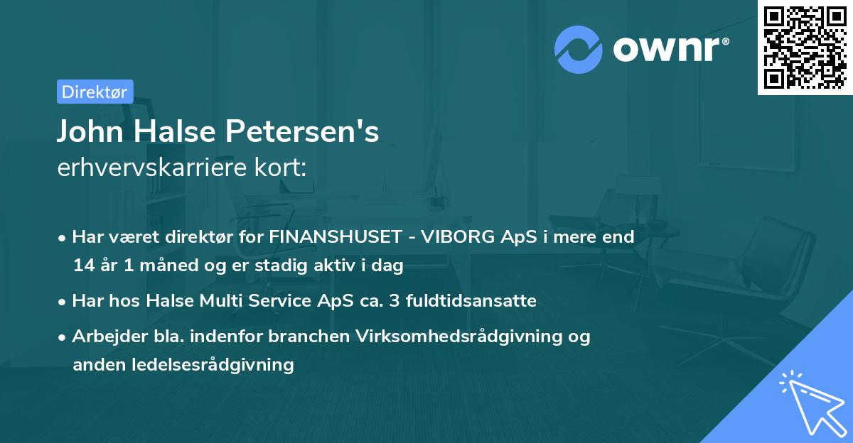 John Halse Petersen's erhvervskarriere kort