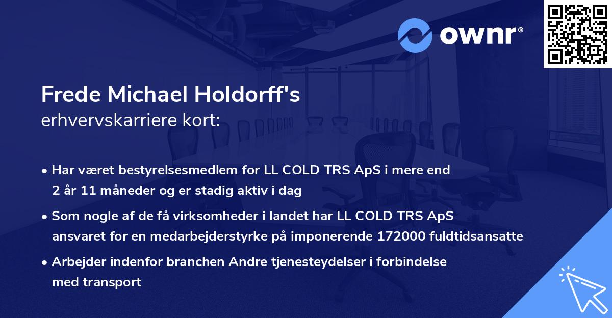 Frede Michael Holdorff's erhvervskarriere kort