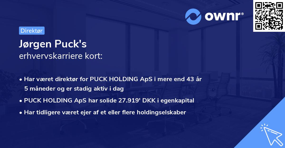 Jørgen Puck's erhvervskarriere kort