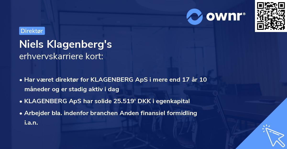 Niels Klagenberg's erhvervskarriere kort