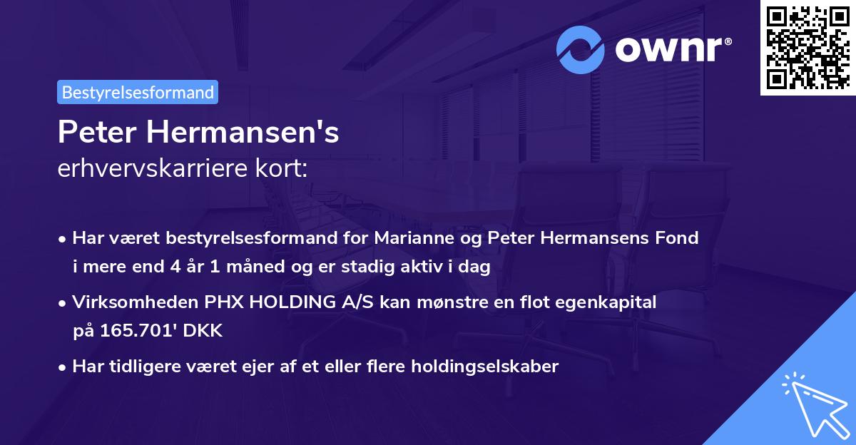 Peter Hermansen's erhvervskarriere kort