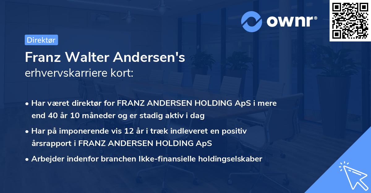 Franz Walter Andersen's erhvervskarriere kort