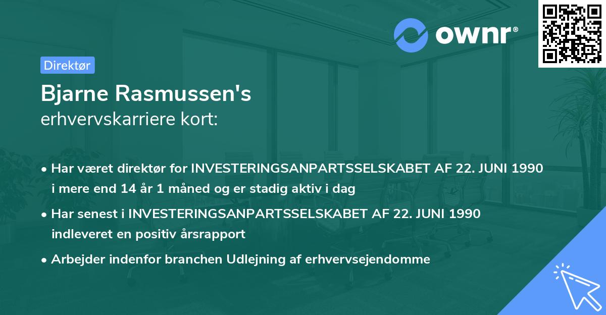 Bjarne Rasmussen's erhvervskarriere kort