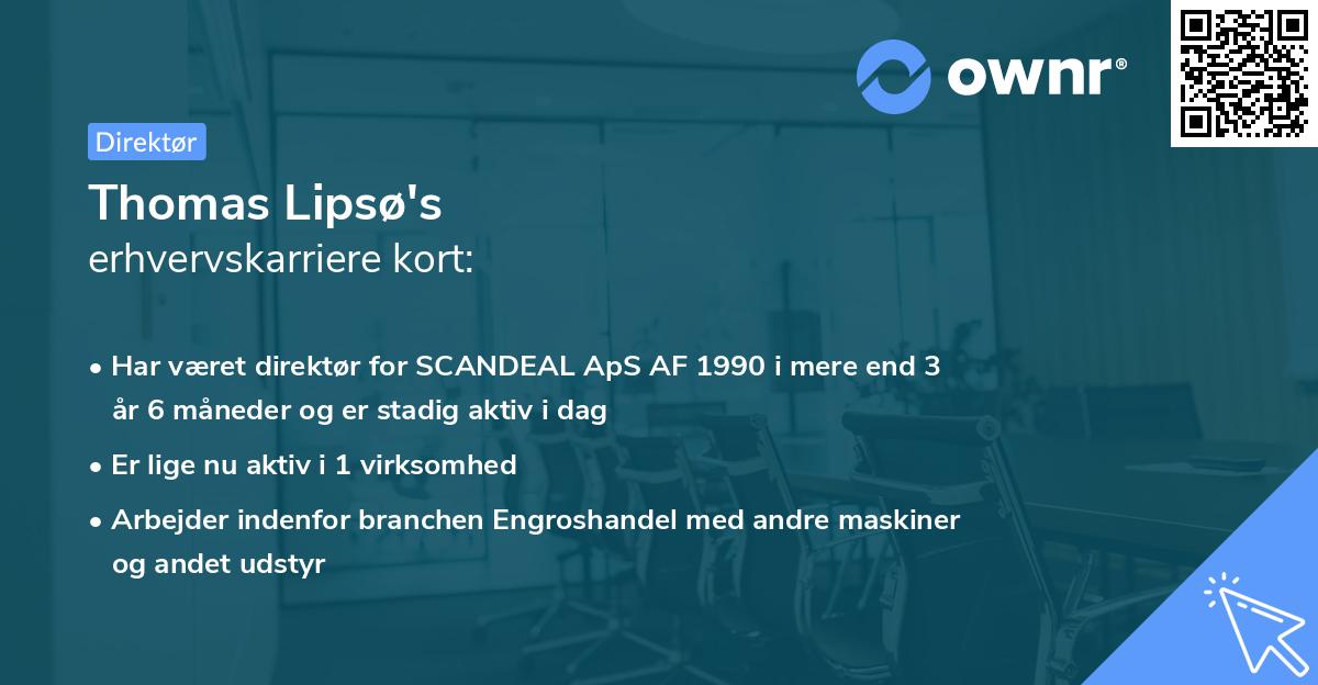Thomas Lipsø's erhvervskarriere kort