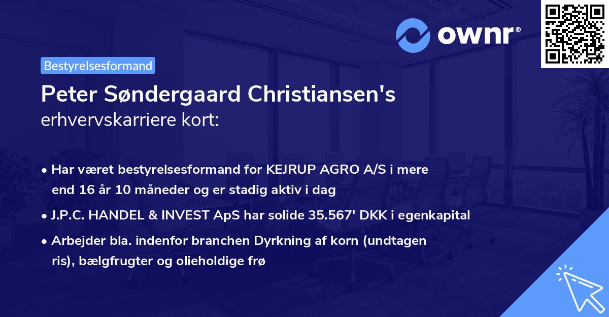 Peter Søndergaard Christiansen's erhvervskarriere kort