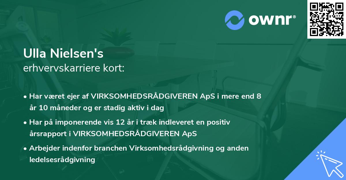 Ulla Nielsen's erhvervskarriere kort
