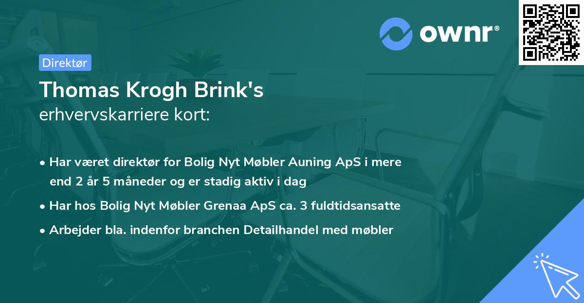 Thomas Krogh Brink's erhvervskarriere kort