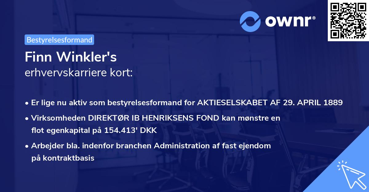 Finn Winkler's erhvervskarriere kort