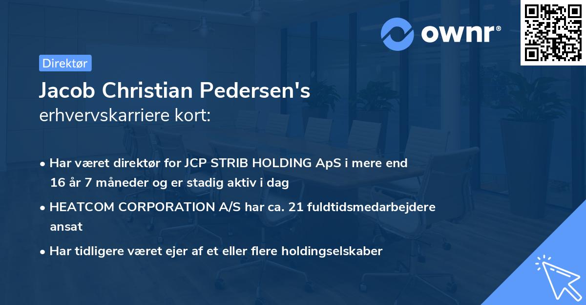 Jacob Christian Pedersen's erhvervskarriere kort