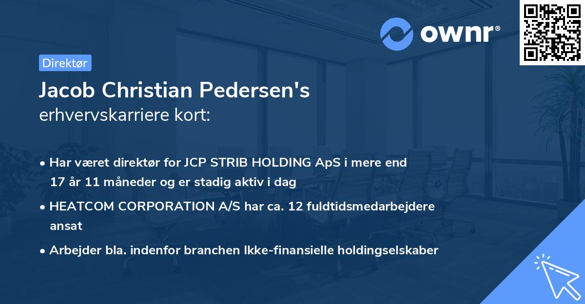 Jacob Christian Pedersen's erhvervskarriere kort