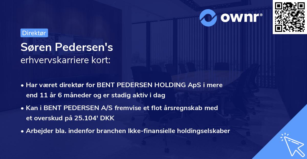 Søren Pedersen's erhvervskarriere kort