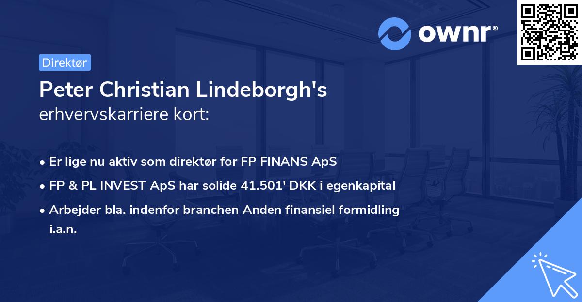 Peter Christian Lindeborgh's erhvervskarriere kort