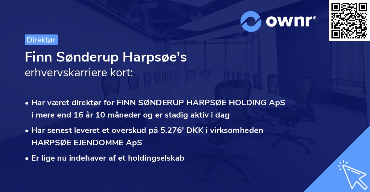 Finn Sønderup Harpsøe's erhvervskarriere kort