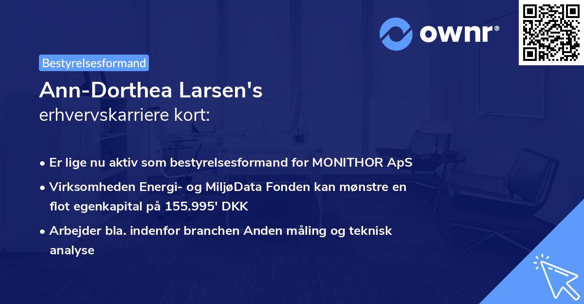 Ann-Dorthea Larsen's erhvervskarriere kort