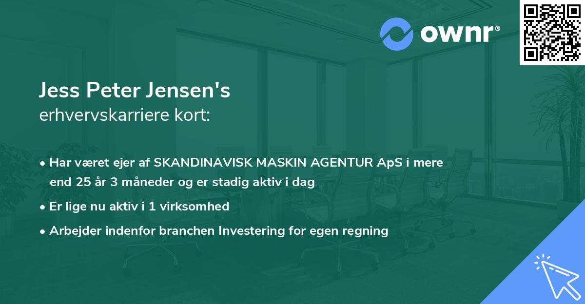 Jess Peter Jensen's erhvervskarriere kort