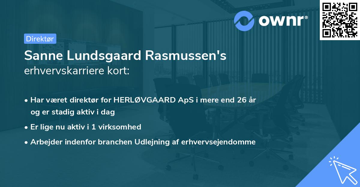 Sanne Lundsgaard Rasmussen's erhvervskarriere kort